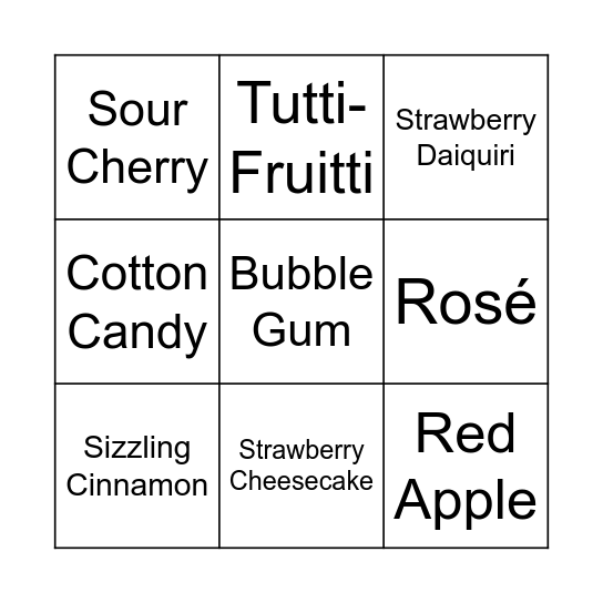 Jelly Belly Bingo Card