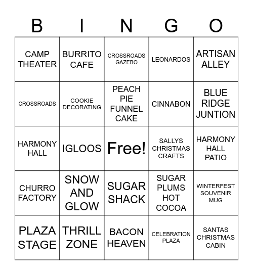 WINTERFEST BINGO Card