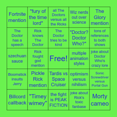 THE DOCTOR VS RICK SANCHEZ Bingo Card