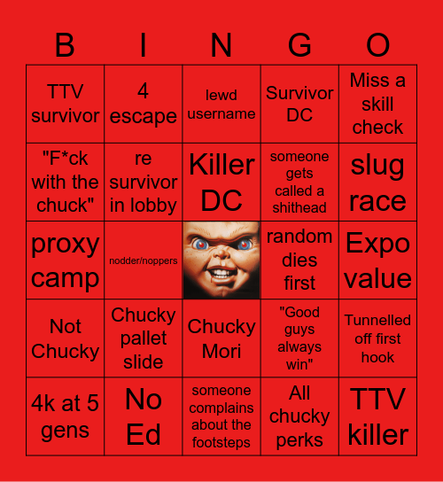 DBD BINGO : Chucky Edition Bingo Card