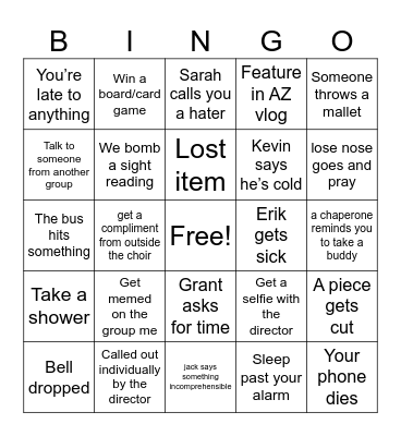 Bell Trip BINGO!! Bingo Card