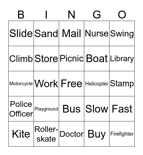 My Neighborhood Bingo Card