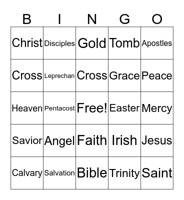 OUR POT OF GOLD IS FILLED WITH GRACE Bingo Card