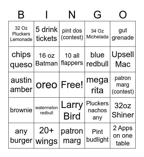 server Bingo Card