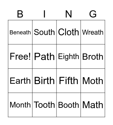 Final TH Bingo Card
