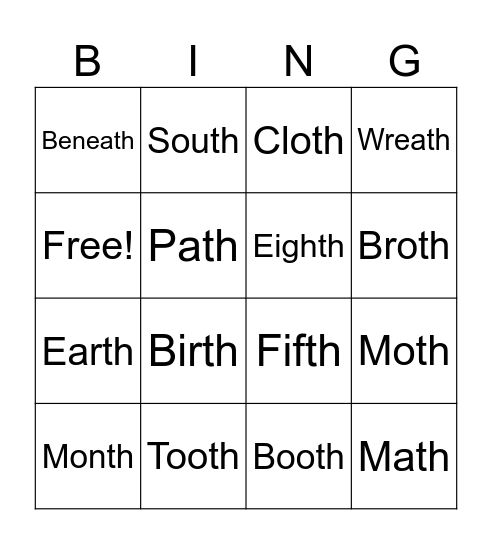 Final TH Bingo Card