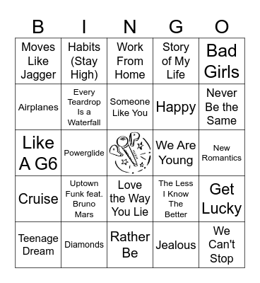 Decade of Pop 2010 Bingo Card