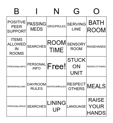 UNIT EXPECTATIONS Bingo Card