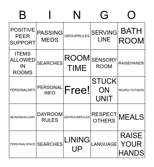 UNIT EXPECTATIONS Bingo Card