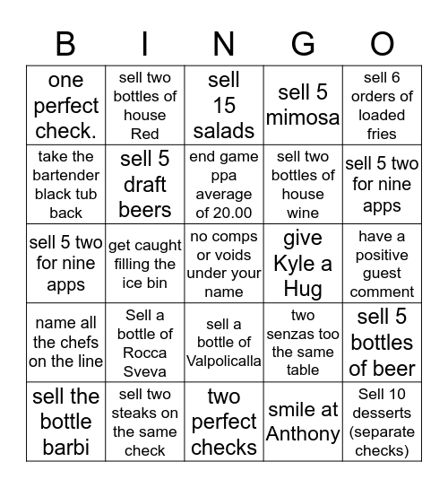Hard A** Bing Bingo Card