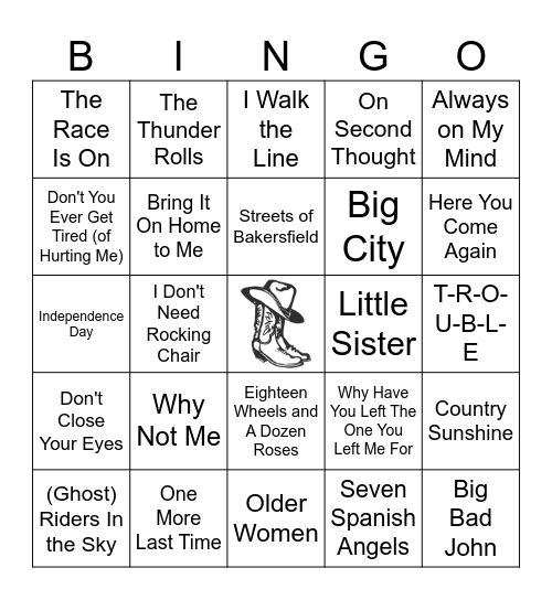 Classic Country 2 Bingo Card