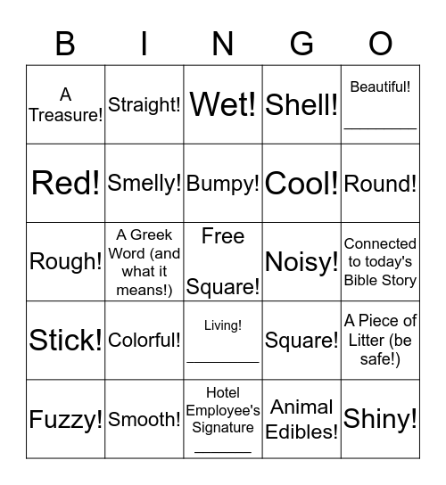 Scavenge for Something........ Bingo Card