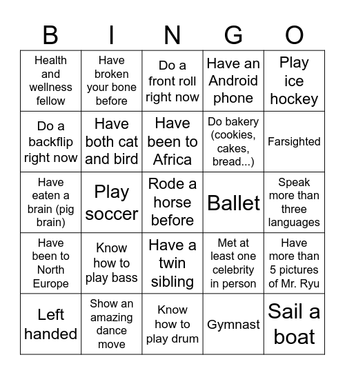 Find some "friends" Bingo Card
