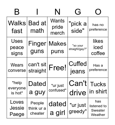 Bi Bingo Card