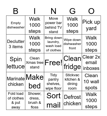 Saturday Bingo Blackout Bingo Card