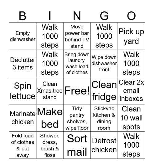 Saturday Bingo Blackout Bingo Card