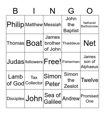 The Twelve Disciples Bingo Card