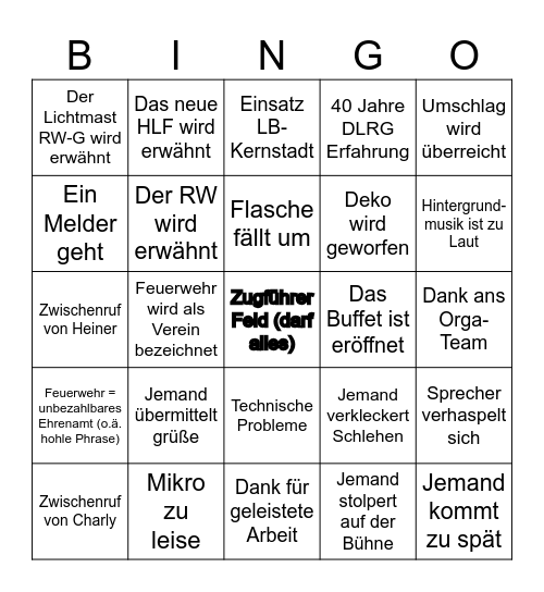 Kameradschaftsabend 2023 Bingo Card