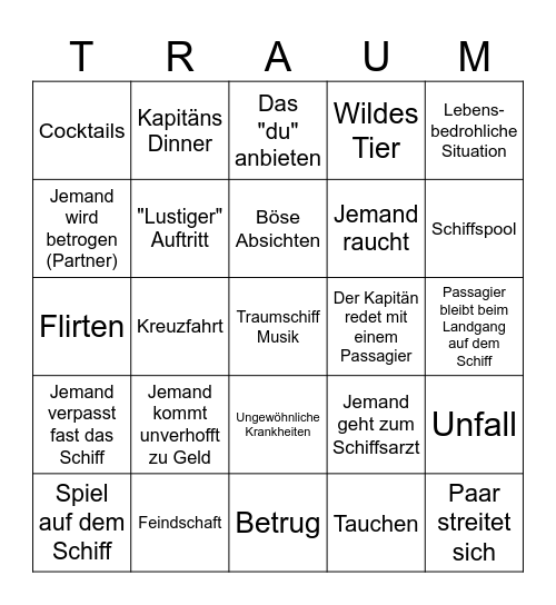 TRAUMSCHIFF Bingo Card