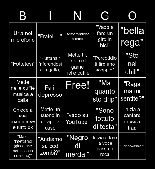 Teo Bingo Card