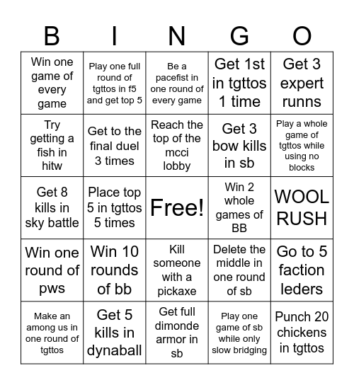 mcci bingo? Bingo Card