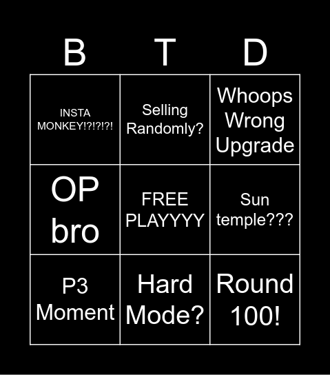 BTD6 Co-Op Bingo! Bingo Card