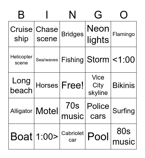 GTA VI trailer bingo Card