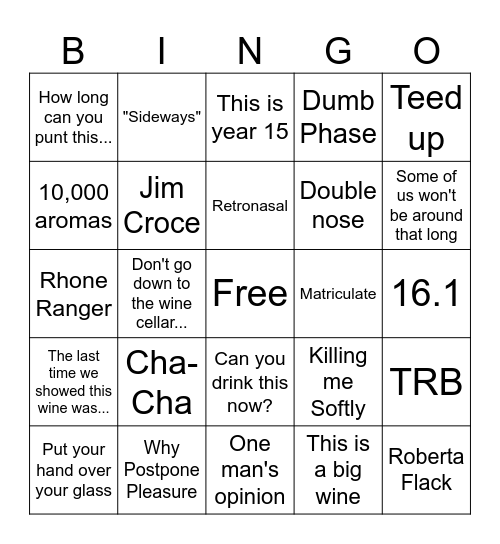 Tom's VIP Bingo Card