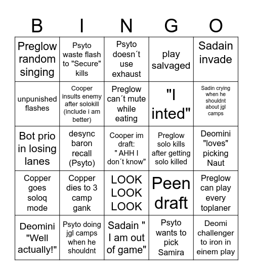 Rasselbande Bingo Card