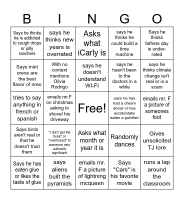 TJ Bingo Card