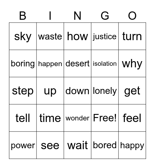 Yellow lemon tree song Bingo Card