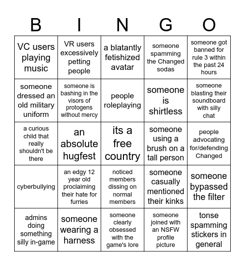 tpr bingo!! Bingo Card