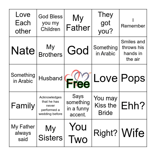 What will Parson Jack Say? Bingo Card