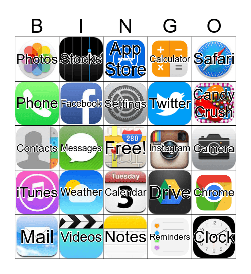 App Bingo! Bingo Card