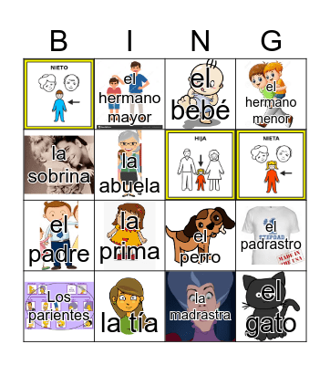 La familia Bingo Card