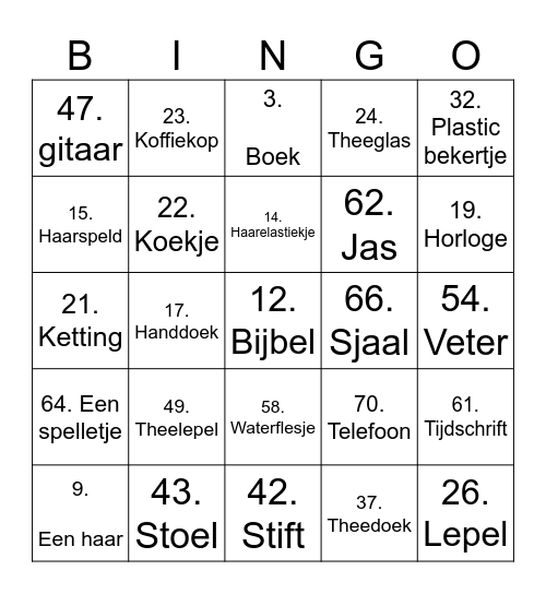 Levend Bingo Card