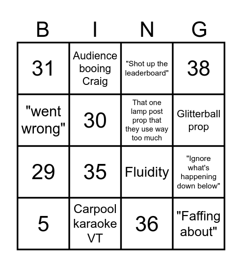 Strictly Berkley Bingo Card