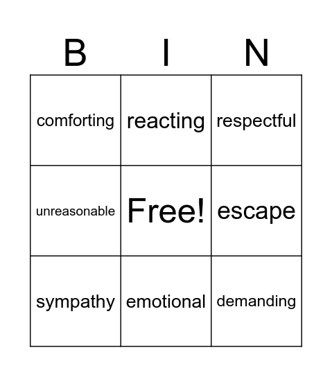 Start Up 5 Unit 10 Lesson 3: DISCUSS DEALING WITH DIFFICULT PEOPLE Bingo Card