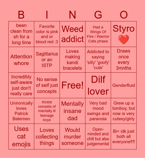 benice2me4once Bingo‼️‼️ Bingo Card