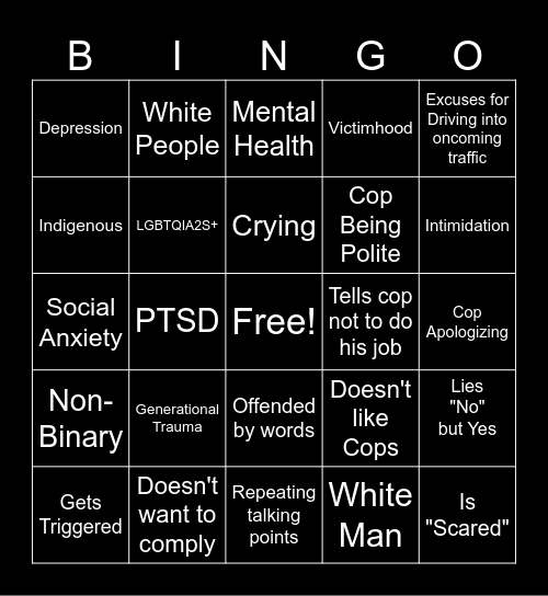 Woke Bingo Card