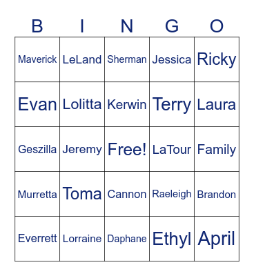 Thanksgiving Bingo Card
