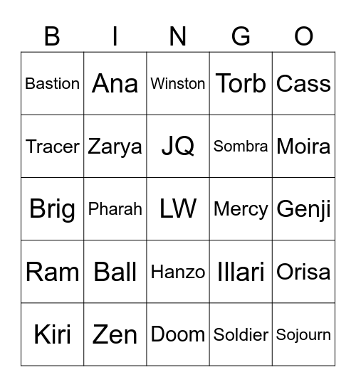 OW Bingo Ults Bingo Card