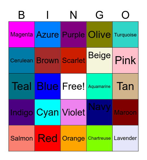 Color Bingo I Bingo Card