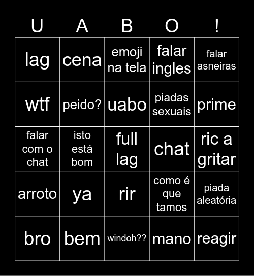 WUANT BINGO Card