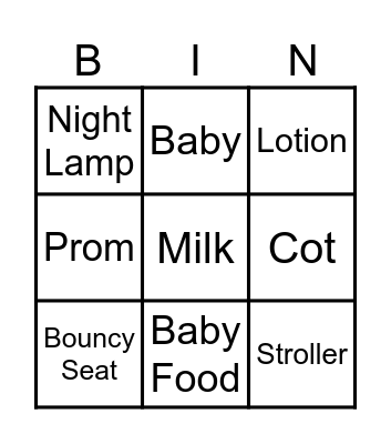 Zehra's 1st Birthday Bingo Card