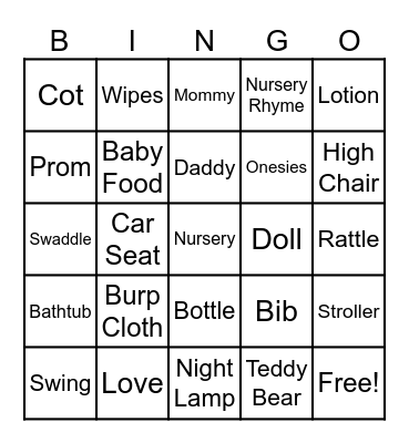 Zehra's 1st Birthday Bingo Card