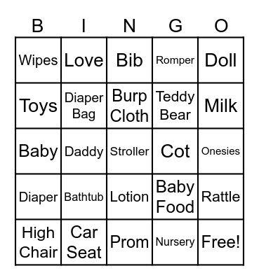 Zehra's 1st Birthday Bingo Card