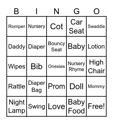 Zehra's 1st Birthday Bingo Card
