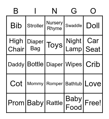 Zehra's 1st Birthday Bingo Card