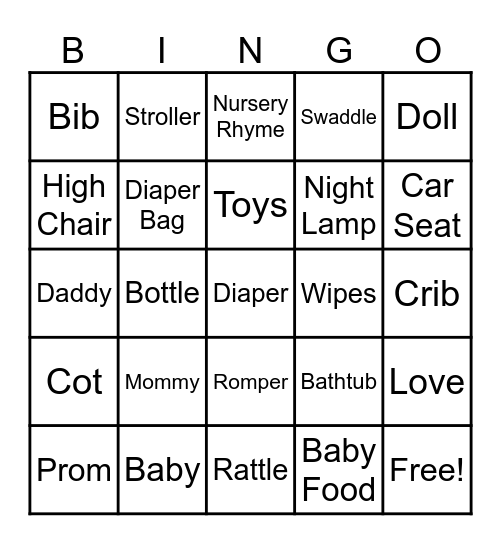 Zehra's 1st Birthday Bingo Card